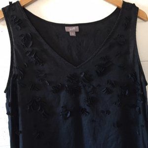 J. Jill linen black tank handcrafted L